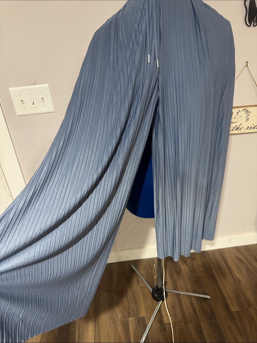 Zenana Outfitters Pleated Wide-Leg Pants in Dusty Blue